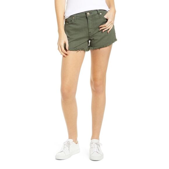 7 For All Mankind Raw Hem Denim Shorts